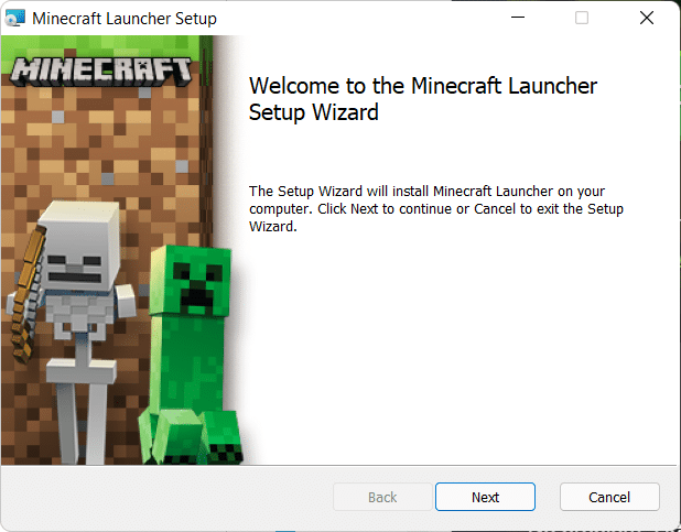 Pemasang Minecraft Launcher beraksi. Perbaiki Kesalahan Minecraft 0x803f8001 di Windows 11