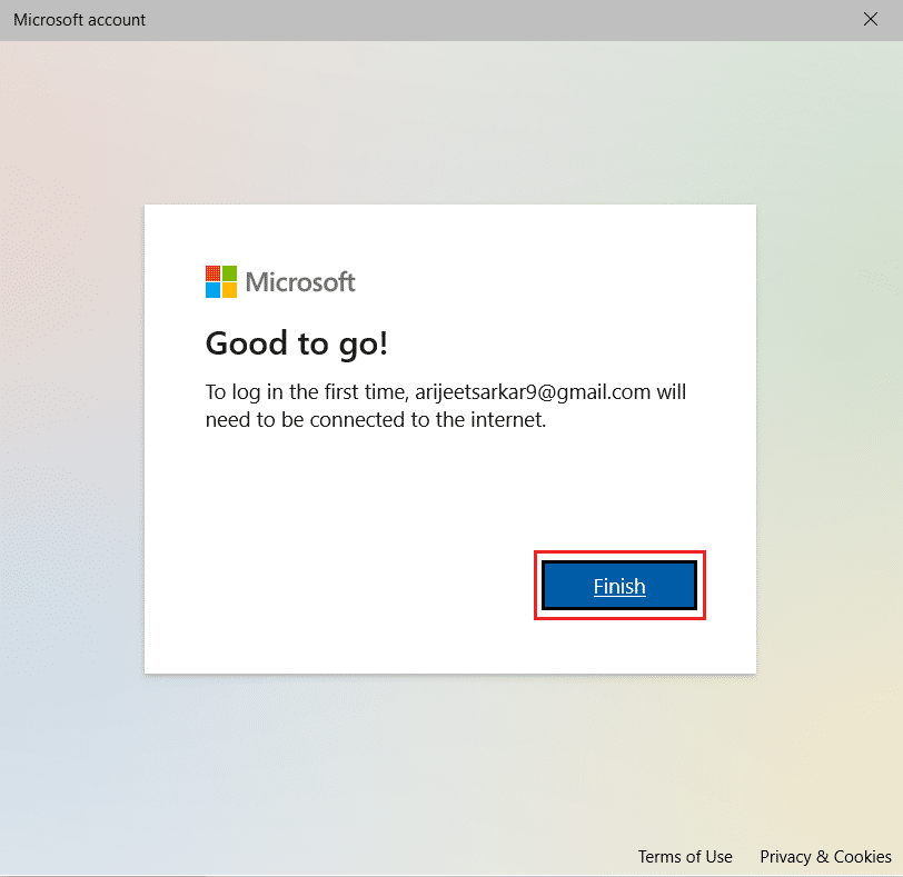 haga clic en Finalizar después de crear un nuevo usuario en la sección Bueno para ir. Cómo arreglar el acceso denegado Windows 10