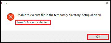 Error 5 Acceso denegado