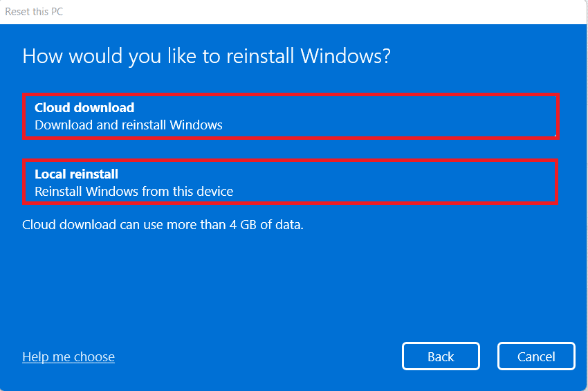 Opsi untuk menginstal ulang windows. Cara Memperbaiki Kesalahan BSOD Perangkat Boot yang Tidak Dapat Diakses di Windows 11