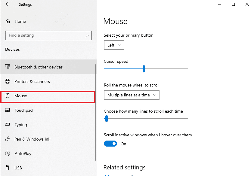 Vaya a la pestaña Ratón en el panel izquierdo. Cómo reasignar los botones del mouse en Windows 10