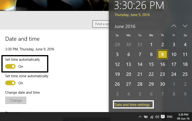 اضبط الوقت تلقائيًا على نظام التشغيل windows 10