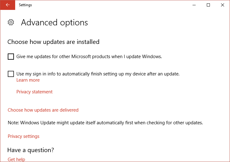 قم بإلغاء تحديد الخيار أعطني تحديثات لمنتجات Microsoft الأخرى عندما أقوم بتحديث Windows | ضبط الوقت تلقائيًا