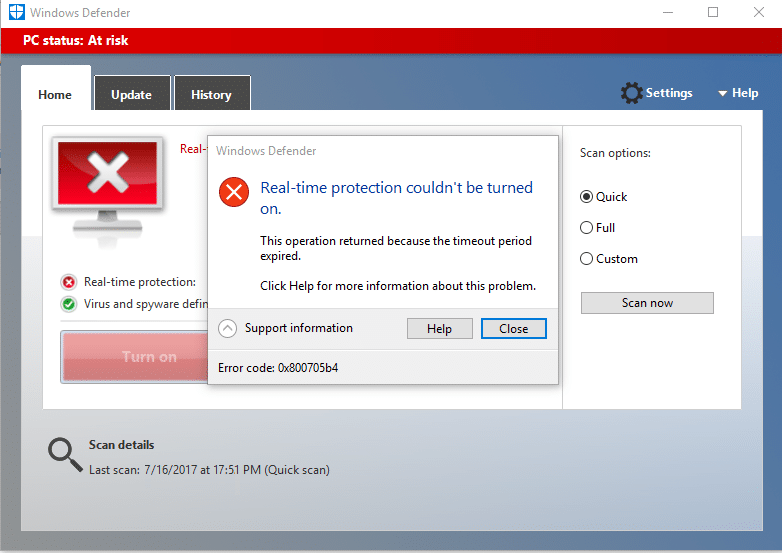 إصلاح Windows Defender لا يبدأ