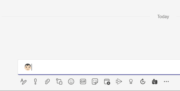 Emoji, sohbet metni alanında görünür. Göndermek için Enter'a basın. Microsoft Teams Gizli İfadeleri Nasıl Kullanılır