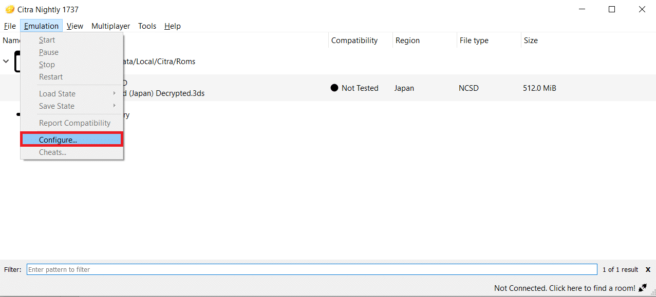 구성...을 선택합니다.