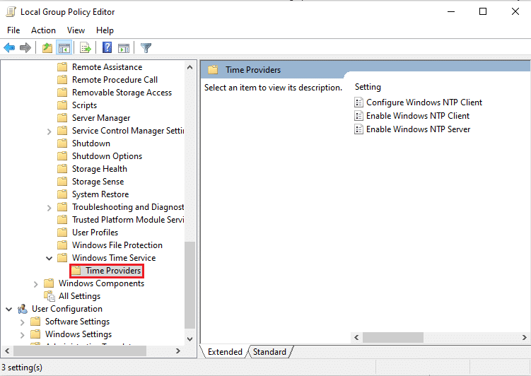 單擊時間提供程序。