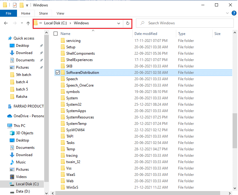 Windows가 설치된 경로로 이동