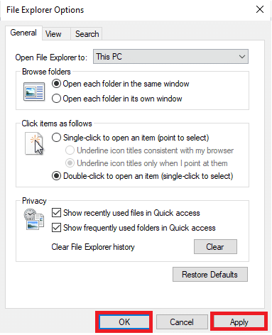 Uygula'yı ve ardından Tamam'ı tıklayın.