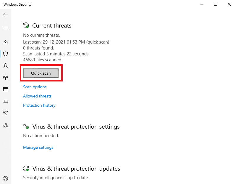 Hızlı Tarama düğmesine tıklayın | Windows 10'a Yanıt Vermeyen Dosya Gezgini'ni Düzeltin