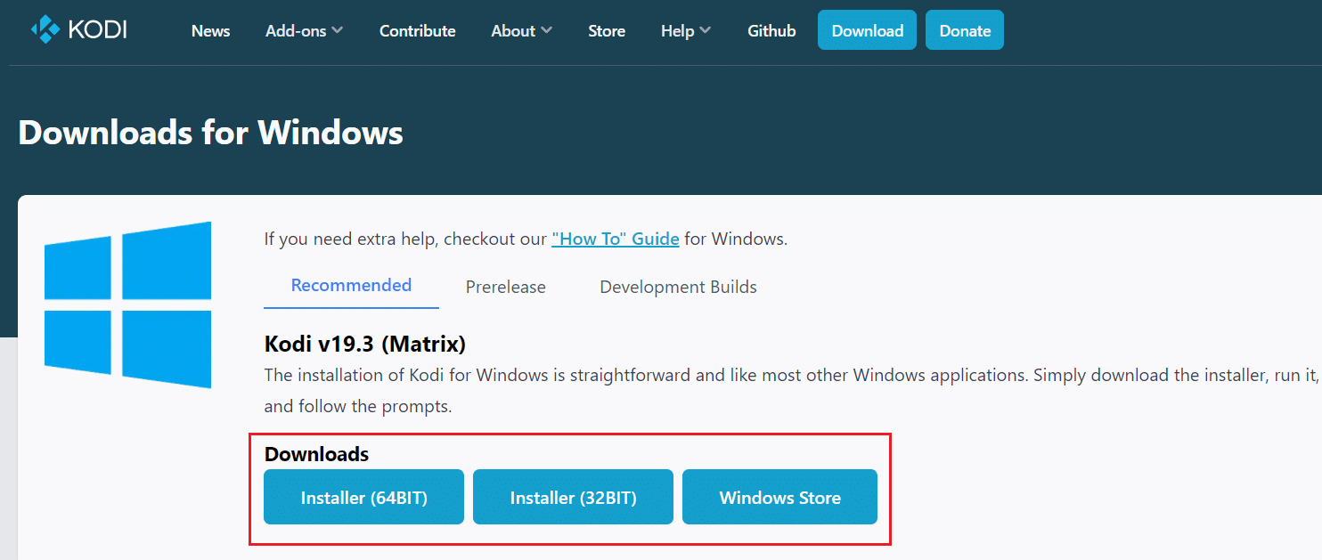 ดาวน์โหลด kodi จากหน้าเว็บ