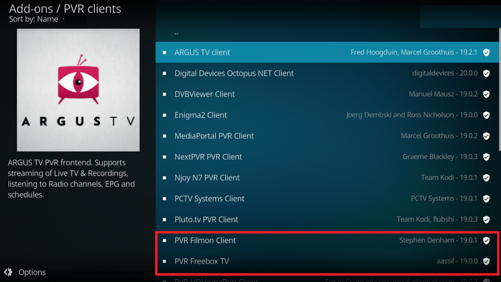 kodi-add-ons-PVR-ไคลเอนต์