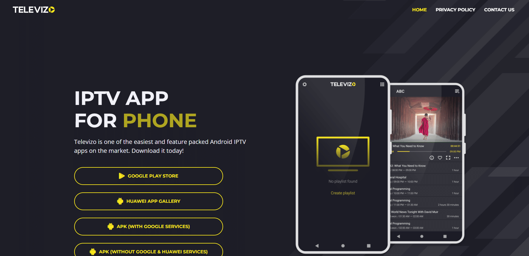 เว็บไซต์อย่างเป็นทางการของแอป Televizo