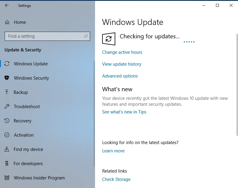 Проверьте наличие обновлений, чтобы решить проблему с системными файлами.