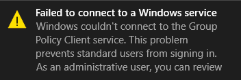 Napraw system Windows nie mógł połączyć się z błędem usługi klienta zasad grupy