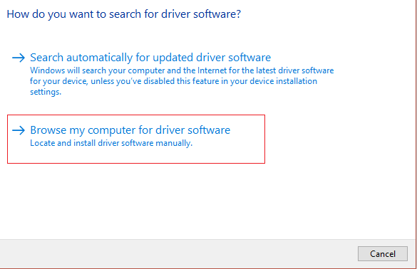 răsfoiți computerul meu pentru software-ul driver | Remediați niciun sunet pe Windows 10