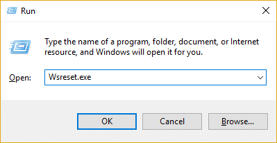 wsreset, aby zresetować pamięć podręczną aplikacji sklepu Windows