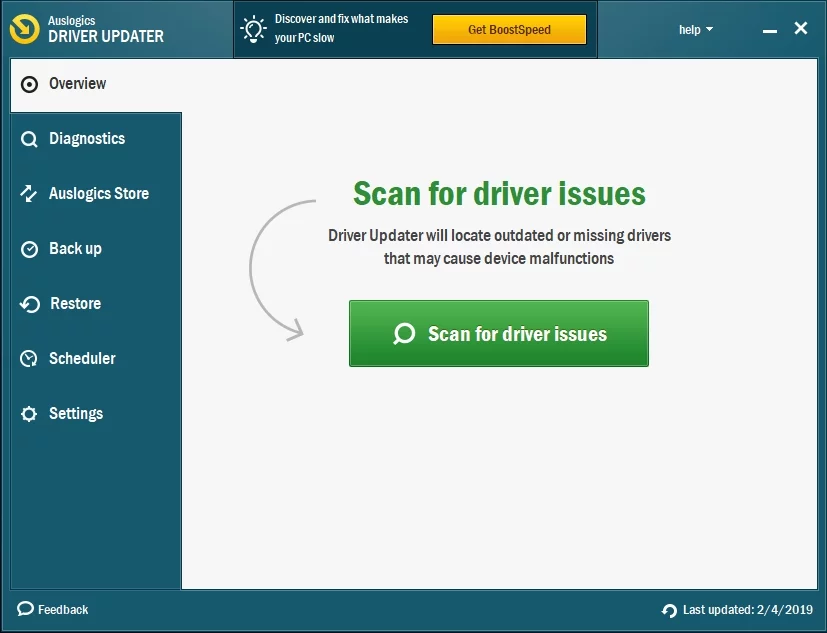 Fare clic su Cerca problemi con i driver.