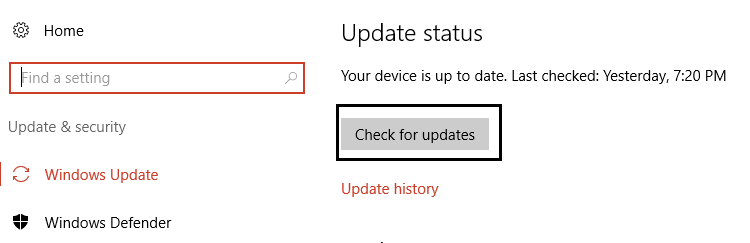 [WindowsUpdate]で[更新の確認]をクリックします