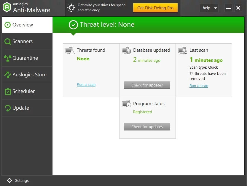 Auslogics Anti-Malwareは、PCを安全に保ちます。