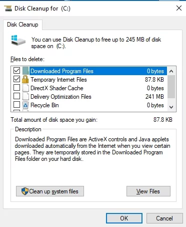 Use el Liberador de espacio en disco para ordenar su disco duro.