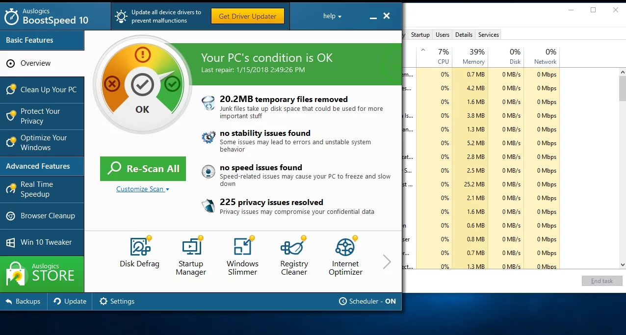 Auslogics Boostspeed acelera tu PC