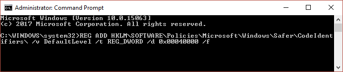 Dezactivați politica de restricții software