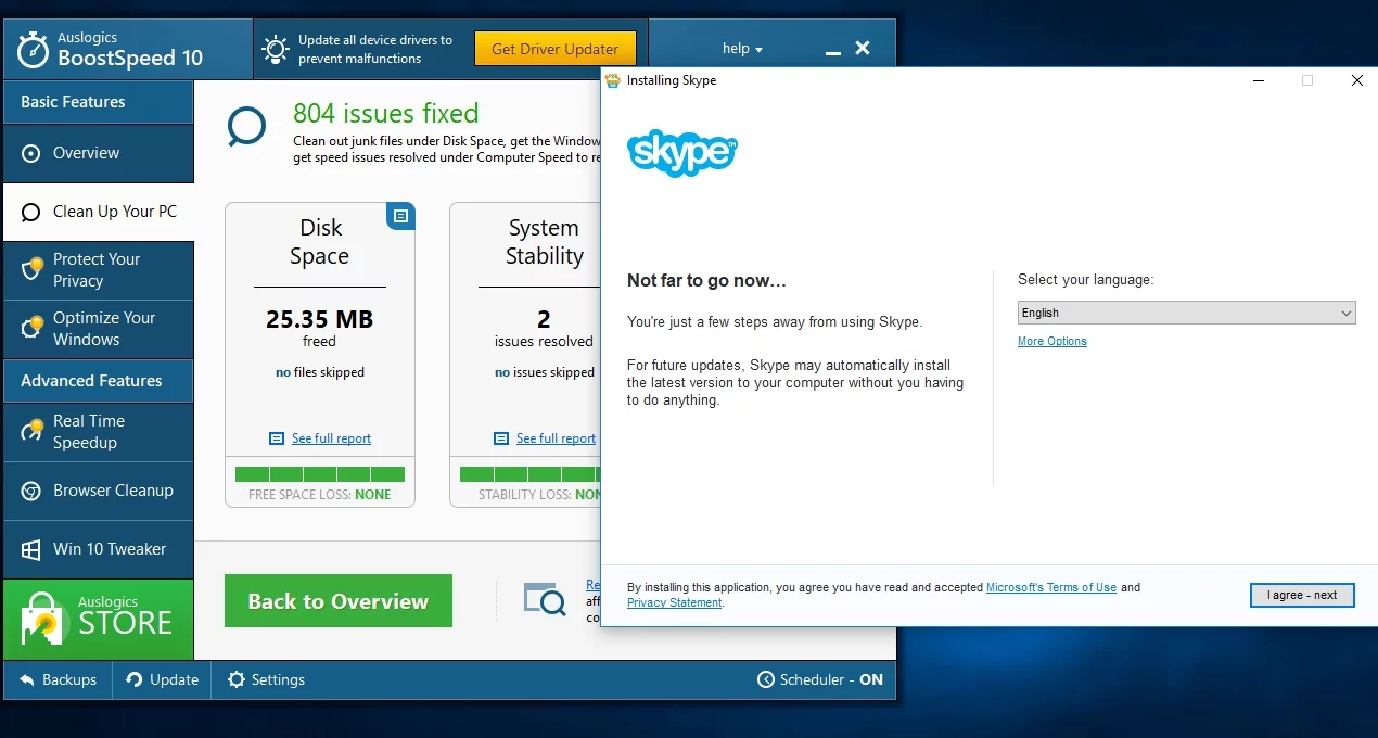 Auslogics Boost Speed แก้ปัญหาส่วนใหญ่ที่เกี่ยวข้องกับการใช้Skype