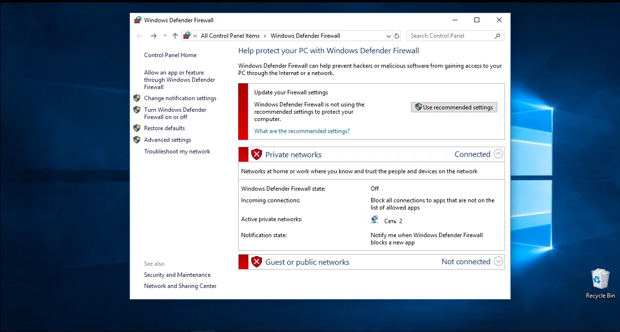 Windows Defender dice que su PC no es segura.
