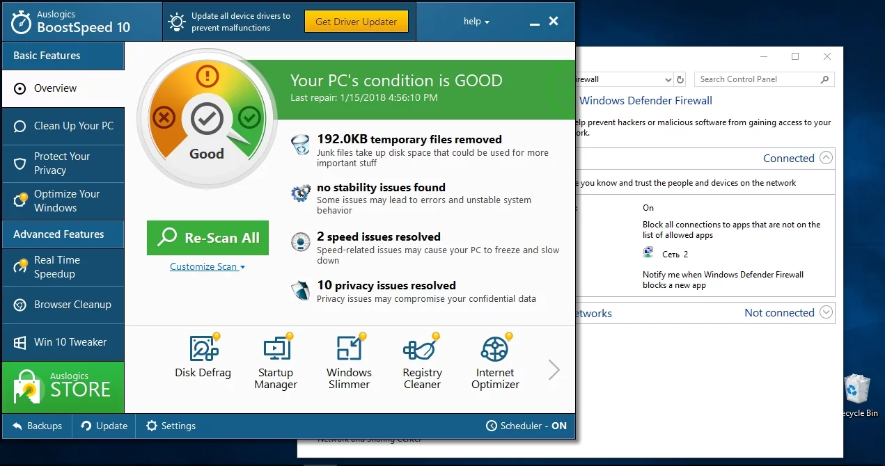 Auslogics BoostSpeed protege su privacidad.