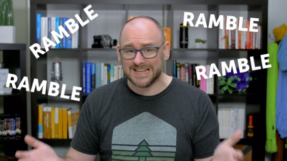 Matt Pierce di TechSmith parla nella sua webcam, con la parola "Ramble"
