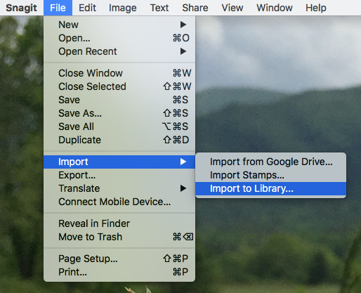 Videos in die Snagit-Bibliothek importieren