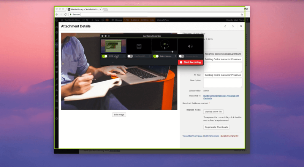 nettoyer l'écran camtasia d'enregistrement de bureau