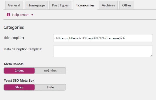 taxonomies plugin seo yoast
