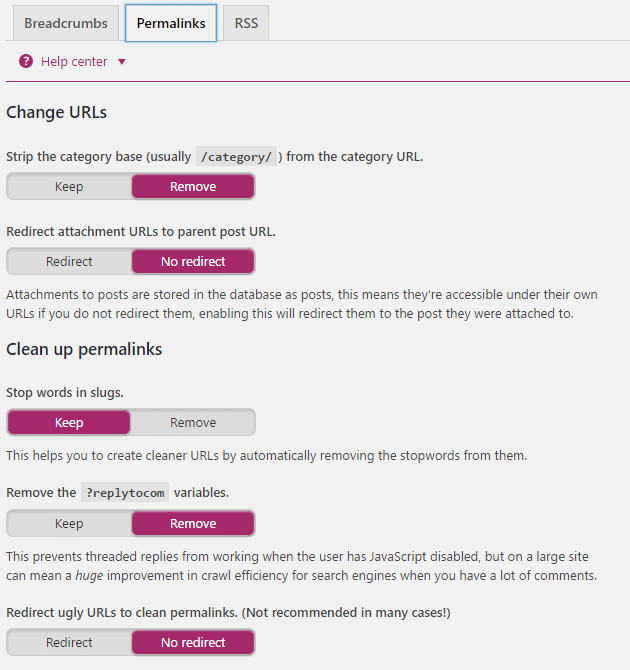 Paramètres avancés du permalien Optimisation du moteur de recherche Yoast