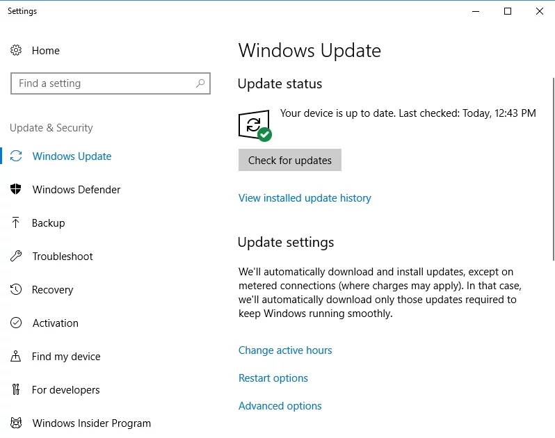 Win 10は、利用可能な更新プログラムを自動的に検索します。