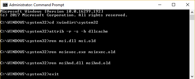 Windowsインストーラを再インストールします