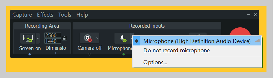 Как выбрать микрофон с помощью Camtasia