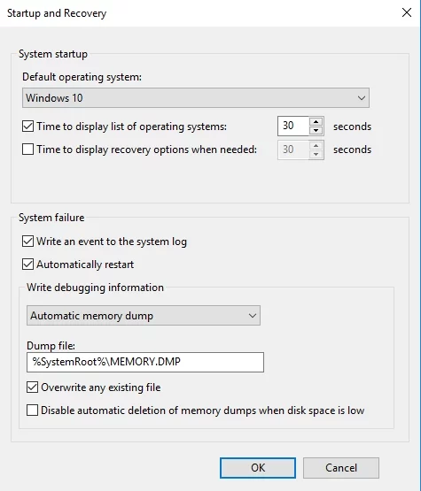 自動再起動を無効にすると、Win7でのBSODの問題が修正される場合があります。