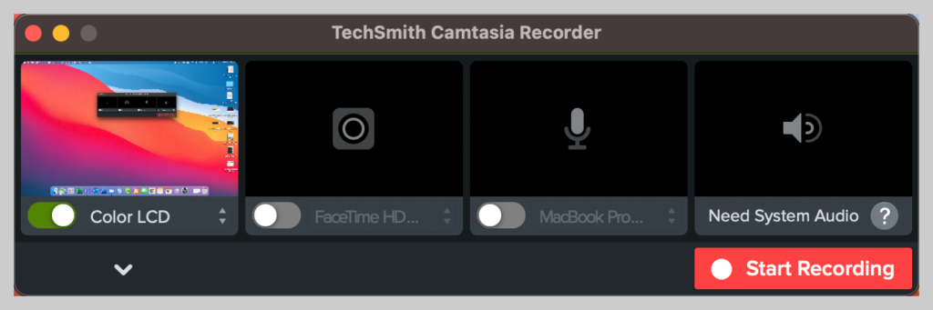 Jak wybrać region nagrywania w Camtasia?