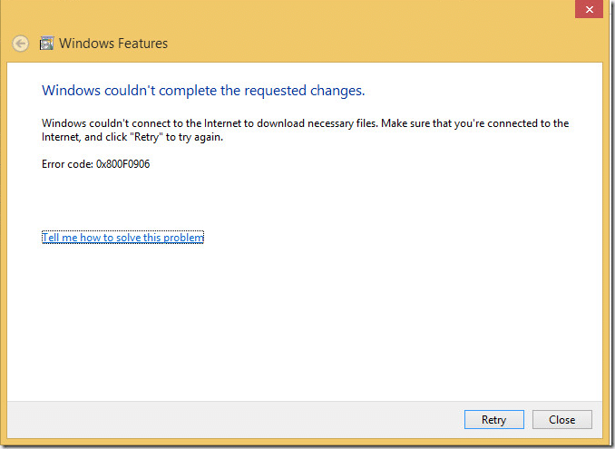 修正Windowsは要求された変更エラーを完了できませんでした