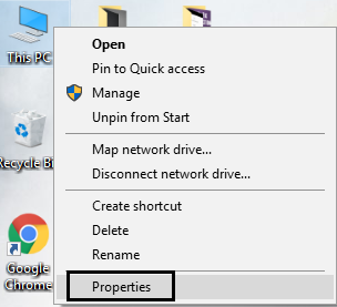 Propriétés de ce PC / Correction du point de restauration ne fonctionnant pas sous Windows 10