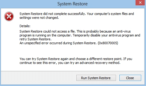 Correction du point de restauration ne fonctionnant pas sous Windows 10
