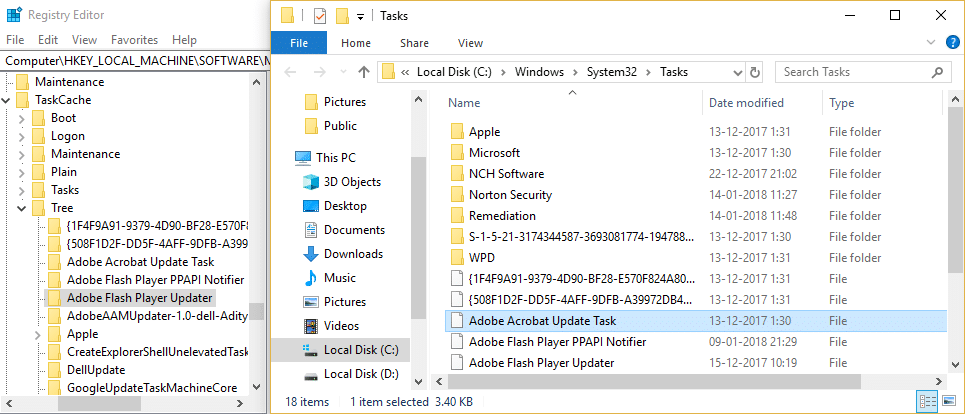 タスクの名前をC:\ Windows \ System32 \ Tasksから1つずつコピーし、レジストリサブキー\ TaskCache \ Taskおよび\ TaskCache \ Treeでこれらのタスクを検索します