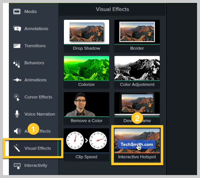 So fügen Sie einem Video in Camtasia einen Hotspot hinzu