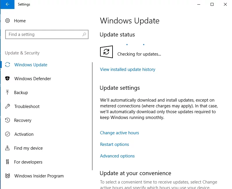 WIndowsUpdateを使用してOSを更新します