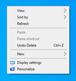 Klik kanan pada desktop Anda dan pilih Pengaturan Tampilan.