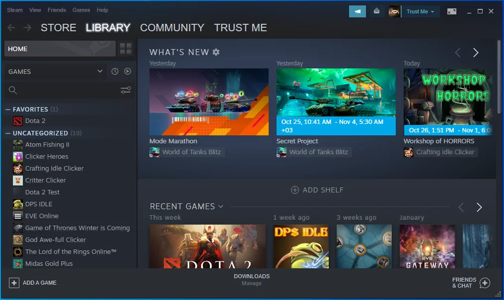 PCでSteamを起動します。
