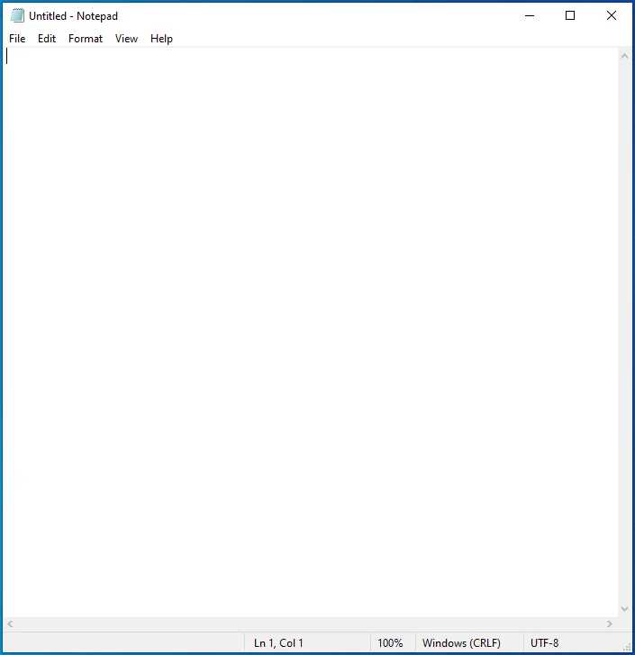 Avvia Blocco note in Windows 10.