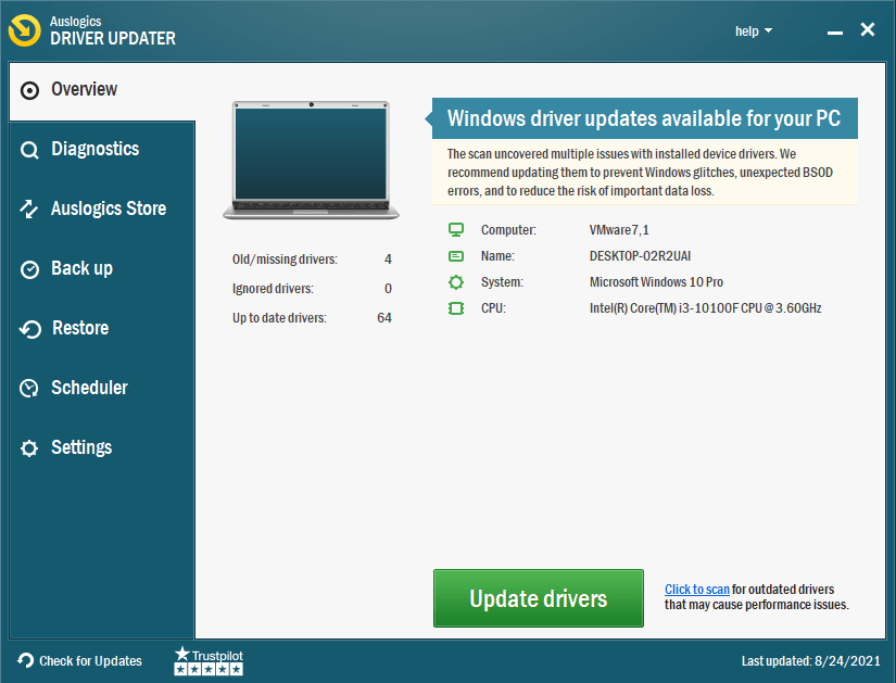 เรียกใช้ Auslogics Driver Updater เพื่อแก้ไขปัญหาไดรเวอร์บนพีซีของคุณ